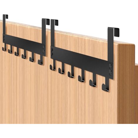 Porte Manteau pour Porte, Porte-manteau de Porte 2 Pièces avec 6 Crochets, Porte Manteau Porte Sans Percage, Porte Manteau Mural de Salle de bain et armoires de cuisine (1/5)