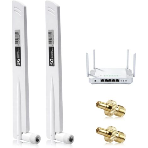 Antenne 5G 4G LTE 18DBI Omnidirectionnelle avec Amplificateur de Signal SMA / TS9 – Antenne WiFi Extérieure 600-6000 MHz pour Routeurs 3G/4G/5G/GSM/GPRS