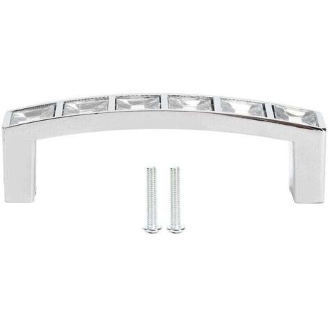 Poignée en cristal moderne simple armoire porte diamants Double trou poignée tiroir tirer A (1/4)