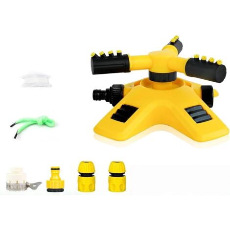 Arroseur Oscillant Automatique 360° pour Jardin - Pulvérisation Réglable 4-10m, Irrigation Économique pour Pelouse et Espaces Verts (Tandem Rotatif, Matériel Durable) (1/5)