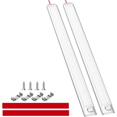 Lot de 2 lampes LED 12 V pour camping-car, 168 LED, 6000 K, barre lumineuse intérieure avec interrupteur pour voiture, camionnette, bus, caravane, bateau, cuisine, salle de (1/5)