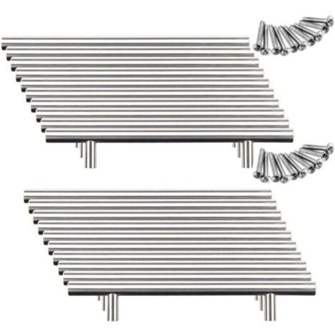 20pcs Poignée Bâton De Porte Cuisine Meuble Placard Inoxydable (128mm (Entraxe de Trous))