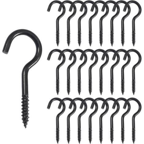 Crochets À Vis, Crochets à Vis de Plafond, Crochets Muraux à visser Inox pour Intérieur, Extérieur, Clés, Lumières, Décoration de Noë(40mm-25pcs) (1/5)