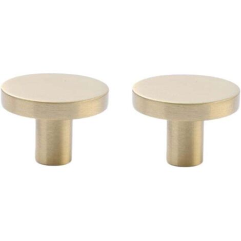 Lot de 2 poignées de tiroir en laiton pour armoire, tiroir, armoire, porte d'armoire, trou unique doré (1/4)