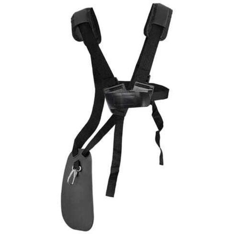 Harnais d'épaule double pour débroussailleuse (1 unité1), avec ceinture en nylon réglable robuste, pour débroussailleuses STIHL FS et KM (noir1) (1/4)