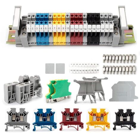 Borne D'alimentation UK 2.5B Kit de Borniers Sur Rail DIN, Borniers Sur Rail DIN, Borniers Sur Rail DIN pour Projets D'automatisation de Bricolage, Automatisation de la Production (1/5)