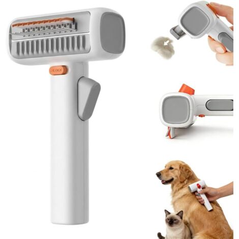 Brosse de toilettage 2 en 1 pour chien et chat, auto-démêlant et peigne de toilettage, élimine les nœuds, outil d'épilation pour toutes les races à poils longs et courts (1/5)