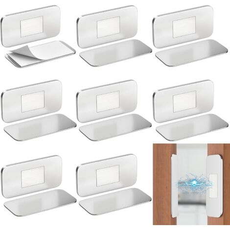 Lot de 8 Aimant de Porte Placard Ultra Mince Loquets de Porte Magnétiques Adhésif, sans Perçage, Fermeture Magnétique pour Armoires de Cuisine, Meuble, Portes Coulissantes, Tiroir (1/5)