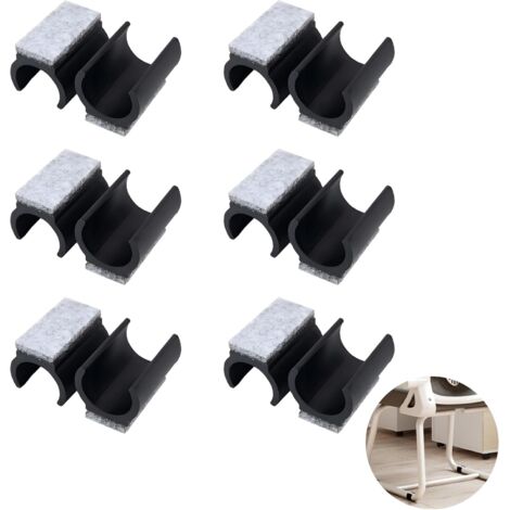 Lot de 12 Patins de Chaise 25mm en U avec Feutre Épais, Patins en Feutre Embout de Chaise Cantilever Antidérapant, Protection Pied de Chaise pour Parquet et Carrelage, Tampon Chaise Silencieux Noir (1/5)