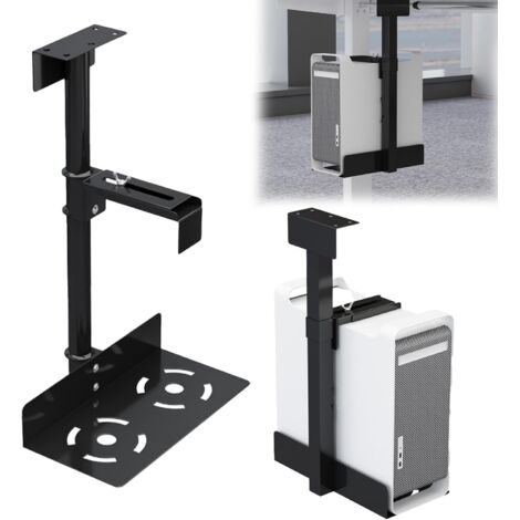 Aisny Support PC, Support PC sous Bureau Support Ordinateur Supports Tour MuralPC Peu Encombrant Hauteur Réglable De 50 à 530 Mm Jusqu'à 35 Kg pour La Plupart des Hôtes