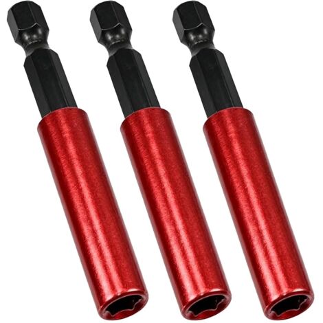 3 Pièces Embout Visseuse Aimanté, Porte-Embouts Magnétique Résistant, 1/4 Pouce 60mm, Tige D'extension Magnétique Pour Foreuse (1/5)