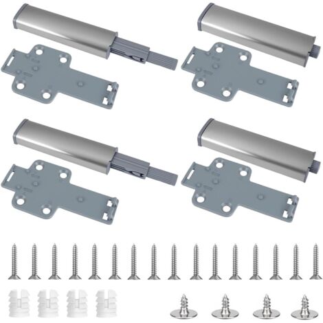 Push to Open Aimant Poussoir Porte Placard Loquet Magnetique, 4 Pièces Fermeture Push Open Amortisseur Porte, Appuyez pour Ouvrir Magnétique Loquets pour Portes de L'armoire, Tiroir, Meuble, Placard (1/5)