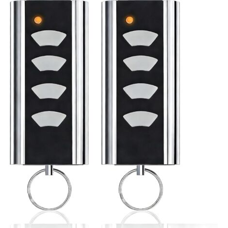Lot de 2 télécommandes de rechange pour émetteur manuel Normstahl RCU433-4K, RCU433-2K, EA433 2KM/2KS/4KS, 433 MHz, 2 canaux, compatible avec les motorisations de portail Crawford Entrematic (1/5)