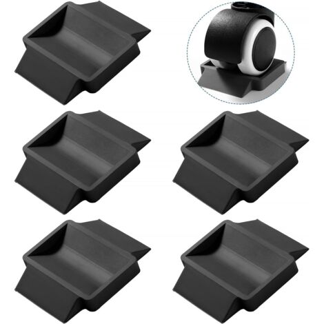 5 Pack Rubber Cups Foot Pads Floor Protectors Coasters for Moving Wheels Black (1/5)