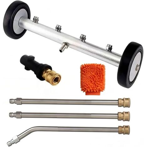 Nettoyeur de dessous de caisse de voiture haute pression avec 3 tubes d'extension et raccord rapide 1/4" 4000 PSI pour jardin, camping-car, trottoir, SUV (1/5)