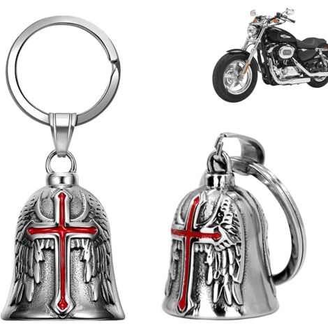 XNZMYN 2 Pièces Fahrradglocke, ölig Guardian Bell Motorrad, Motorrad Glöckchen, Motorrad Glocke Glücksbringer mit Ring Zum Aufhängen, für Segne Den Frieden (1/5)