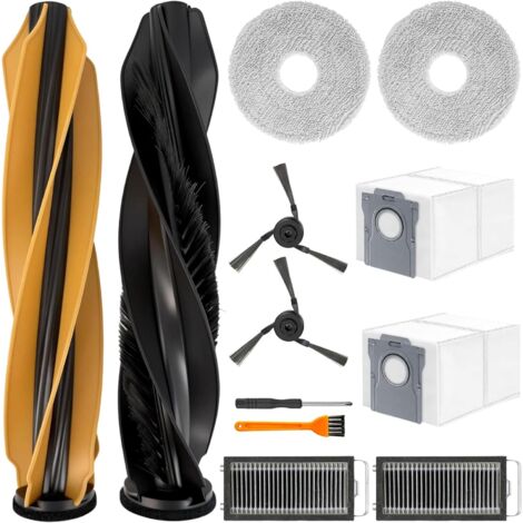 L40s Pro Ultra Accessoires pour Dreame X50 Ultra Complete/ L40s Pro Ultra / L50 Pro Ultra Pièces de Rechange X50 2 Brosse Principale 2 Sacs à Poussière 2 Chiffons 2 Filtres 2 Brosse Latérale (1/5)
