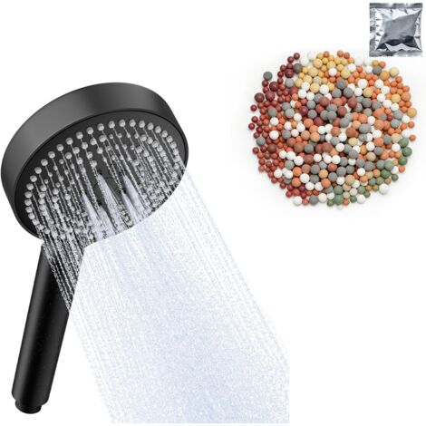 Pommeau de Douche Anti Calcaire Chrome, 1 Paquet de Billes Minérales pour Filtre de Pommeau de Douche (1/5)