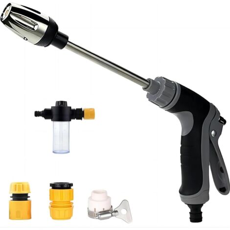 Aquoxis Pistolet De Nettoyage Haute Pression, Aquoxis Nettoyeur Haute Pression, Équipé d'une Buse Universelle Et d'un Arrosoir, Adapté À De Nombreuses Utilisations Jardin, Terrasse, Voiture (1 Pack)