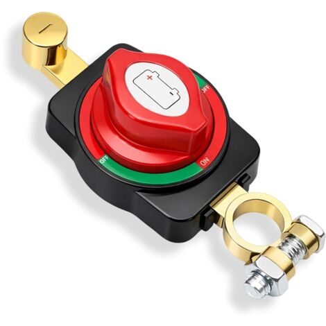 Coupe-Circuit Batterie 12-48V Universel, Interrupteur de Déconnexion ON/OFF Robuste en ABS, Coupe Batterie pour Voiture, Camion, Bateau, Moto, Camping-Car et Yacht