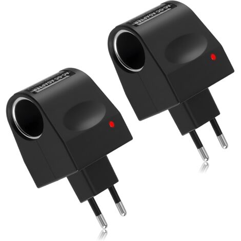 2 Stück 240V Auf 12V 1A Adapter Zigarettenanzünder Steckdose 10W, AC Auf DC Spannungswandler mit EU-Stecker, 12V Netzteil Zigarettenanzünder für Autozubehör GPS Dashcam Fahrrekorder (1/5)