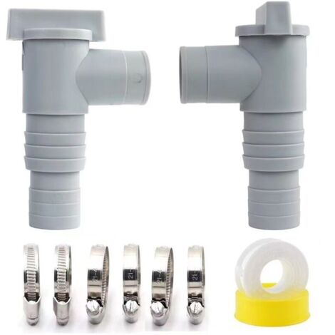 Robinet d'arrêt pour Piscine avec Raccord de Tuyau de 32mm, Vanne d'arrêt pour Piscines, pièces de piscine à valve à piston, raccords de piscine à piston de remplacement pour Intex Bestway (2 pieces) (1/5)