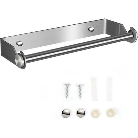 Derouleur Essuie Tout, Derouleur Porte Sopalin, Devidoir Porte Essuie Tout Mural, Distributeur Papier Aluminium Sopalin et Film, Support Sopalin Mural Déroulant de Rouleau Cuisine(Argent) (1/5)
