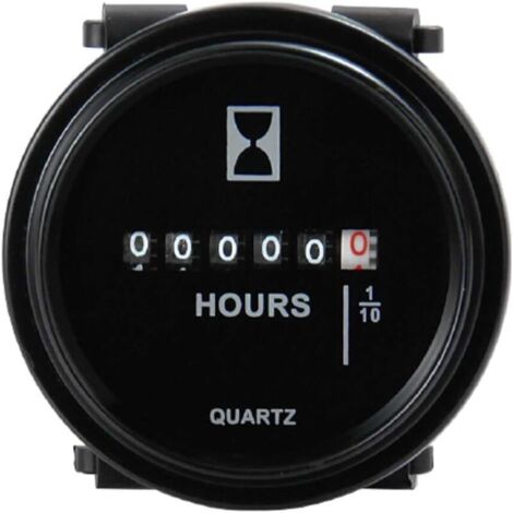DC 6V à 80V Jauge de Compteur Horaire à quartz Ronde Minuterie Mécanique pour tracteur de pelouse Générateur de broyeur de souche Chariot élévateur ATV Motoneige Dirt Bike (1/5)