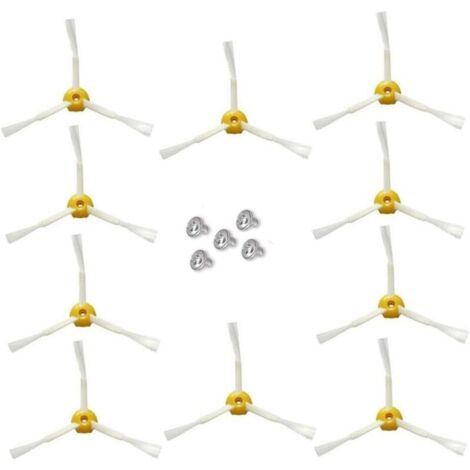 Brosse latérale pour irobot Roomba Série 500 600 700 (Rouge, 10 pcs Brosse latérale à 3 bras) (1/5)