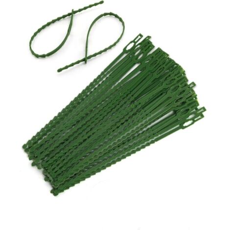 Lot de 60 attaches réglables pour plantes vertes - 23 cm - Polyvalentes - Robustes - En plastique - Pour le jardin, les plantes, les arbres (1/5)
