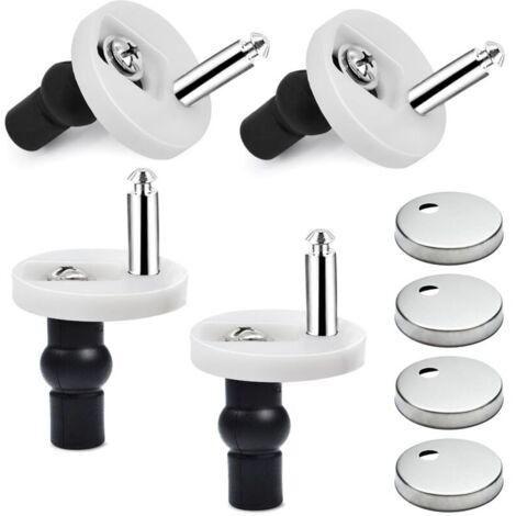 4 Pièces Abattant WC de Toilettes à Charnière Fixations Abattant de Toilettes Remplacement Fixation pour Siège de WC Charnières pour Abattant de WC Fixations de Siège de Toilette Acier Inoxydable (1/5)