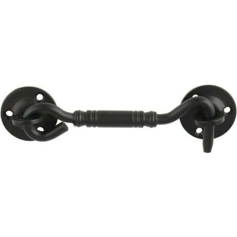 Loquet de fenêtre à crochet pour porte de cabine, 110 mm de long, acier inoxydable noir mat, (1/5)