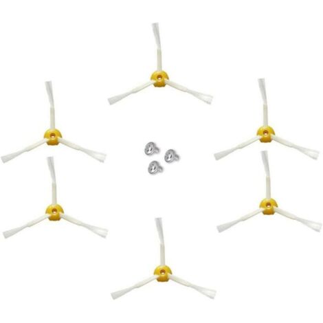 Brosse latérale pour irobot Roomba Série 500 600 700 (Jaune, 6 pcs Brosse latérale à 3 bras) (1/5)