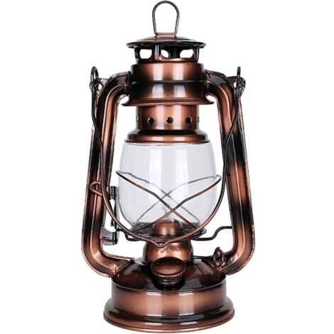 Lampe à Pétrole Vintage, Lanterne Vintage, Extérieur Lanterne Tempête, Lampe à Huile Vintage avec Poignée pour Intérieur et Extérieur Jardin, Chemins, Paysage, Camping (Bronze) (1/5)