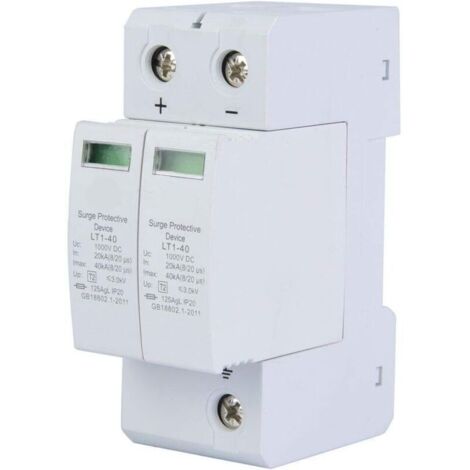 Parafoudre Photovoltaïque Protecteur 2P20KA 1000DCFoudre Ménage Dispositif Protection Montée Subite (1/5)