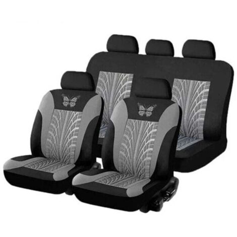 Housse Siege Voiture , Ensemble de Housses de Siège Auto Universelle ,Couvre Sieges pour Avant et Arrière Grise (1/4)