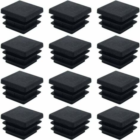 40 Pièces Embouts Carrés pour Meubles Bouchons de Tube Carrés en Plastique 20mm x 20mm Bouchons de Tube Tapis Antidérapant Embout Rectangulaire Noir Bouchons d'Insertion Cache-Tuyau pour Chaises Burea (1/4)