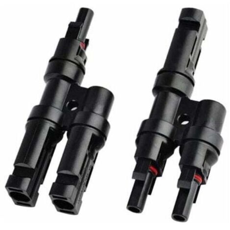 Connecteurs de Branchement MC4 pour Panneaux Solaires - Raccord en T / Y pour Distribution de Câbles (1/4)