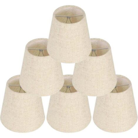 6 Pièces Abat-Jour pour Lampes de Table Lampe, abat jour clip, abat jour ,Remplacement Abat Jour en Lin Petits Abat Jour avec Clip pour Table de Chevet, Applique Murale en Cristal, Lustre de Bougeoir (1/4)