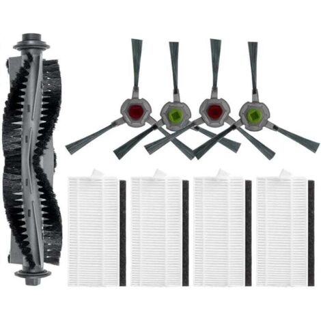 Kit de 9 brosses latérales principales pour aspirateur robot P20, 1 brosse à rouleau principale, 4 filtres HEPA, 4 brosses latéral (1/4)