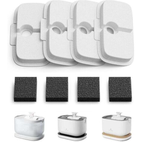 Filtre Fontaine Eau Chat, Pack de 4 Filtres de Remplacement pour Dockstream Fontaine à Eau pour Chat PLWF005, PLWF115, PLWF105, Filtre avec Filtration Verticale pour Fontaine a Eau Chat (1/4)