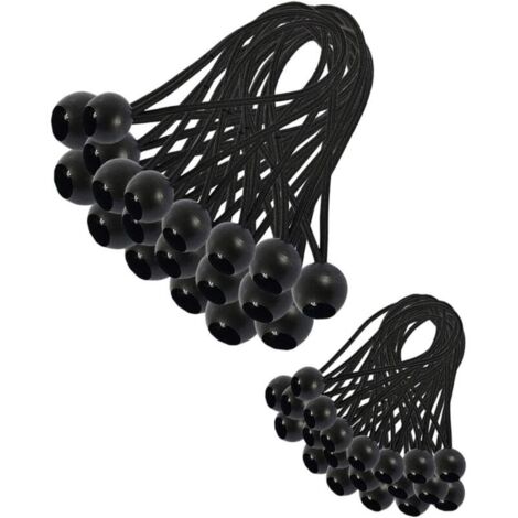 30 Pièces Tendeur Elastique, Tendeur Bache, Sandow Elastique, Tendeur élastique pour Pavillon, Bache, Camping, Tente, Rideaux Harnais d’Extension(200mm and 150mm) (1/5)