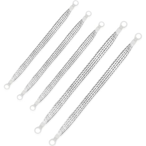 Kit de 5 tresses de masse automobiles avec bornes - Câble de masse tressé conducteur haute résistance - Accessoires automobiles universels 10/13 pouces, compatible avec la plupart des voitures, camion (1/5)