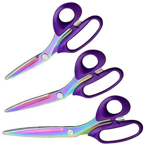 Craft Scissors Set, 3 Pack, All-Purpose Scissors with Sharp Titanium Blades, Soft Rubber Grip Handle, Ideal Multipurpose Fabric Scissor Tool (1/5)