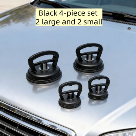 Kit de réparation de bosses pour voiture, ensemble de 4 pièces (2 grandes ventouses + 2 petites ventouses), permet de redresser les bosses - Noir (1/5)