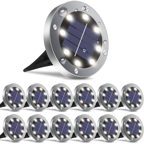 Outdoor Solar Lights, 12 Pack, Solar Garden Lights, Waterproof Outdoor Solar Lights, Bright Decoration for Lawn, Patio, Driveway, Steps and (1/5)