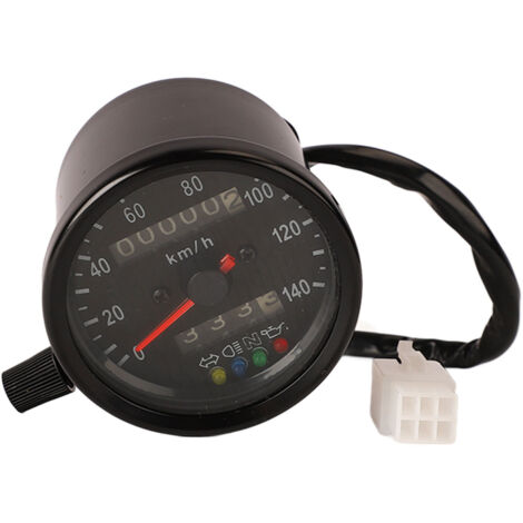 Compteur de vitesse pour moto 140 km/h, précis et fiable, avec phare, clignotants et odomètre. (1/5)