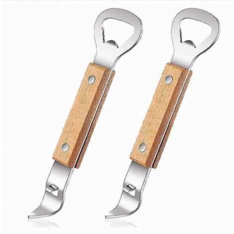 Classic Stainless Steel Bottle Opener for Beer, Can Opener for Refrigerator, Camping and Travel (4 Pieces) (1/5)