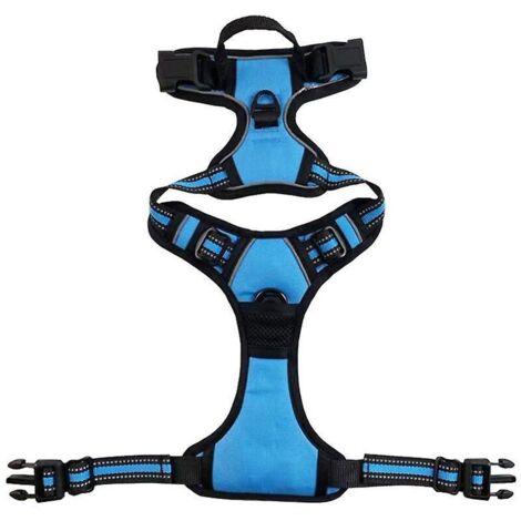 Accessoires, Harnais d'extérieur réglable pour animaux de compagnie avec matériau Oxford réfléchissant pour chiens de petite, moyenne et grande taille (M, Bleu 2022) (1/5)