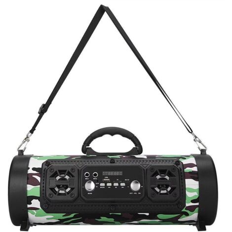 Enceinte Bluetooth sans fil, portable et puissante, avec radio FM, fonction appel, lecteur de carte TF - Vert